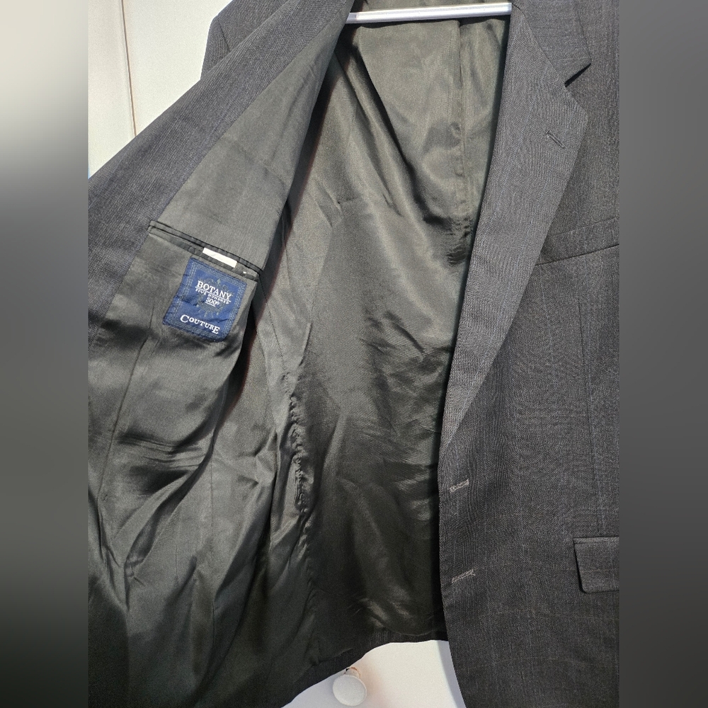 Botany 500 Couture Gray Blazer Sport Coat 44L Wool Made in USA Mens - Picture 7 of 10